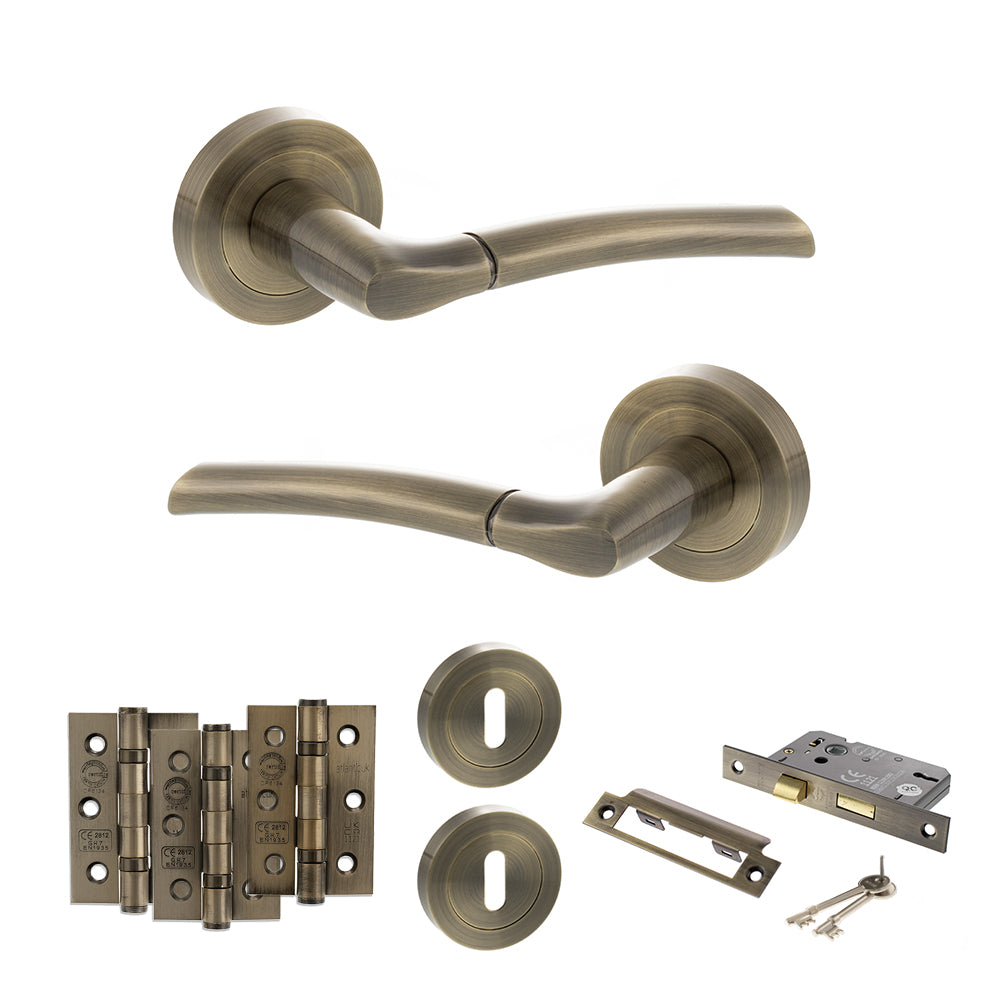 Atlantic S33R Status Indiana on Round Rose Door Handle Pack