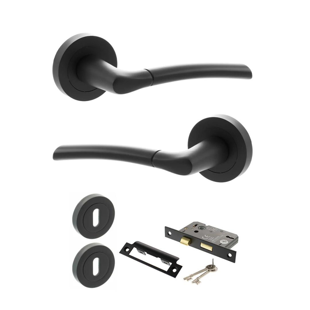 Atlantic S33R Status Indiana on Round Rose Door Handle Pack