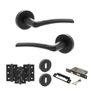 STATUS Indiana Door Handle Pack (3 Lever Lock Set - 3" CE Sashlock, 3" Premium Hinges x3) - Matt Black