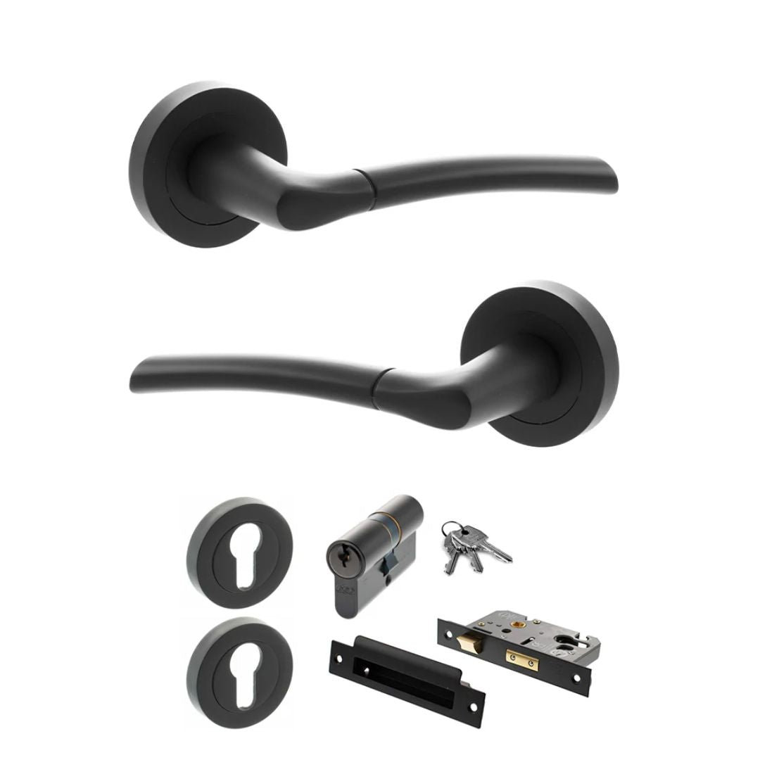 Atlantic S33R Status Indiana on Round Rose Door Handle Pack