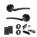 STATUS Indiana Door Handle Pack (Euro Lock Set - 3" CE Sashlock, 4" Slim Knuckle Hinges x2) - Matt Black