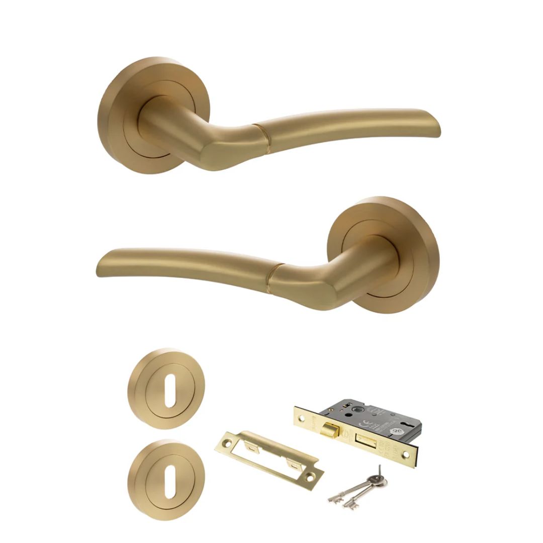 Atlantic S33R Status Indiana on Round Rose Door Handle Pack