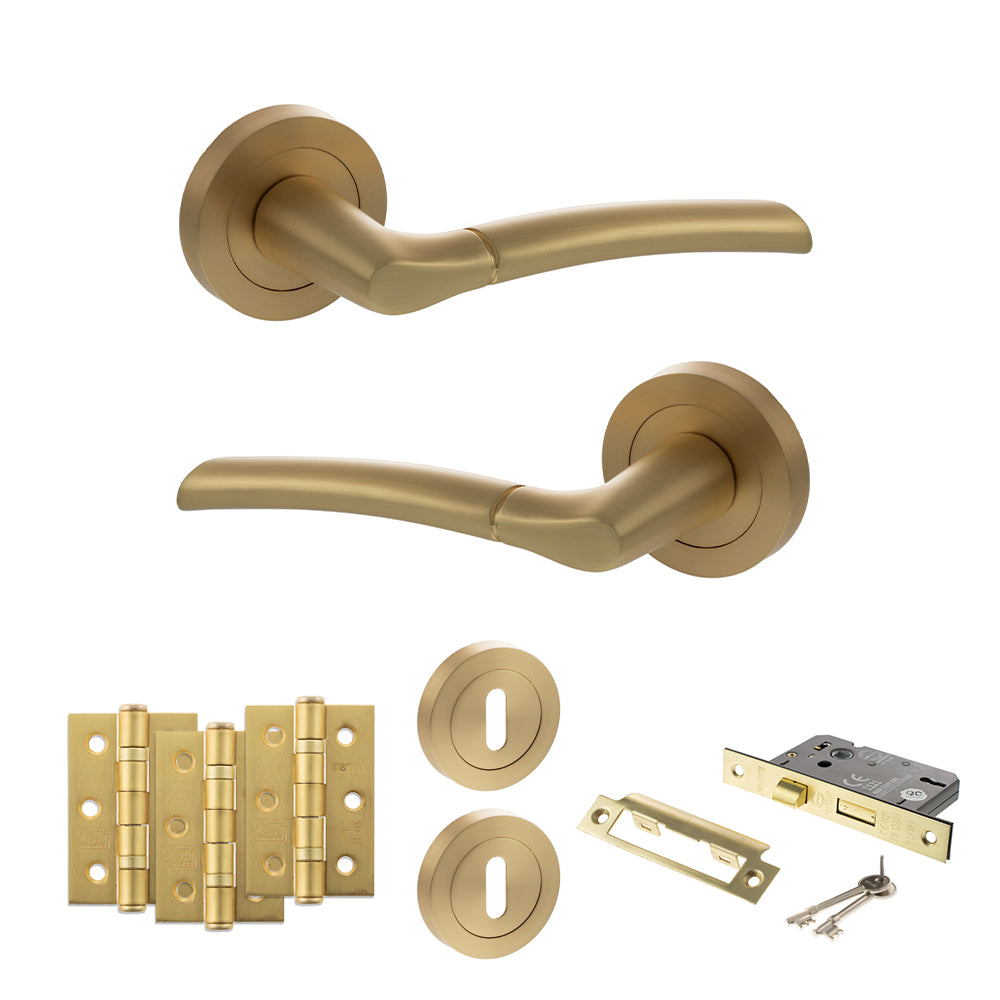 Atlantic S33R Status Indiana on Round Rose Door Handle Pack