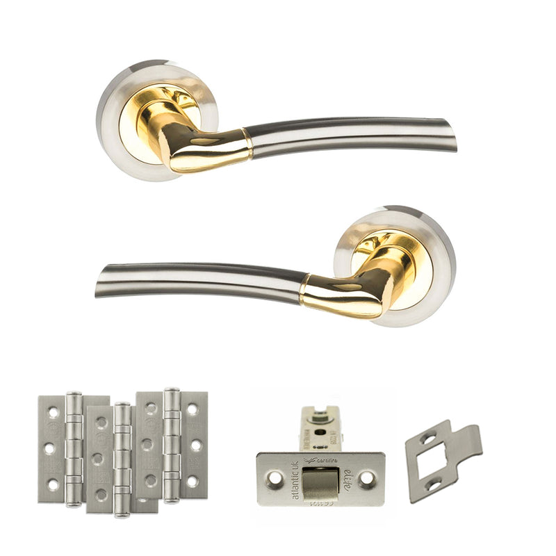 STATUS Indiana Door Handle Pack (Latch Set - 3" CE Latch, 3" Premium Hinges x3)