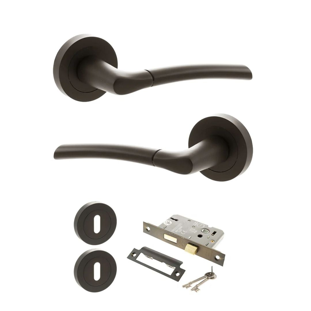 Atlantic S33R Status Indiana on Round Rose Door Handle Pack