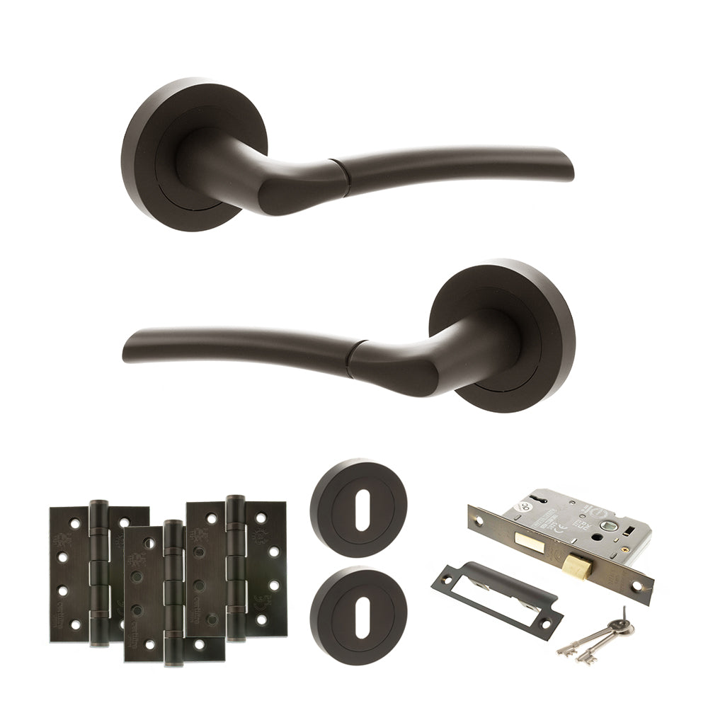 Atlantic S33R Status Indiana on Round Rose Door Handle Pack