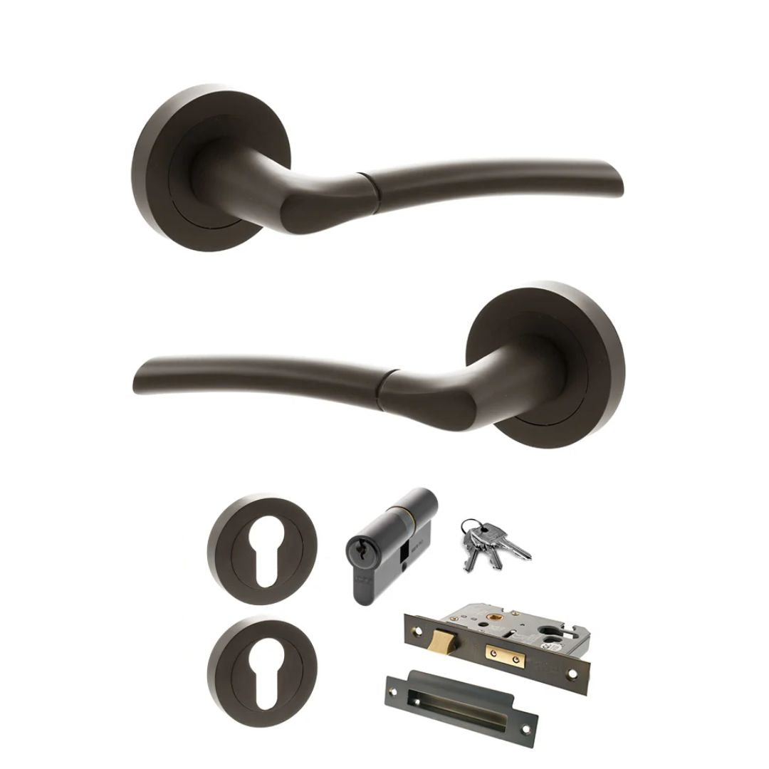 Atlantic S33R Status Indiana on Round Rose Door Handle Pack