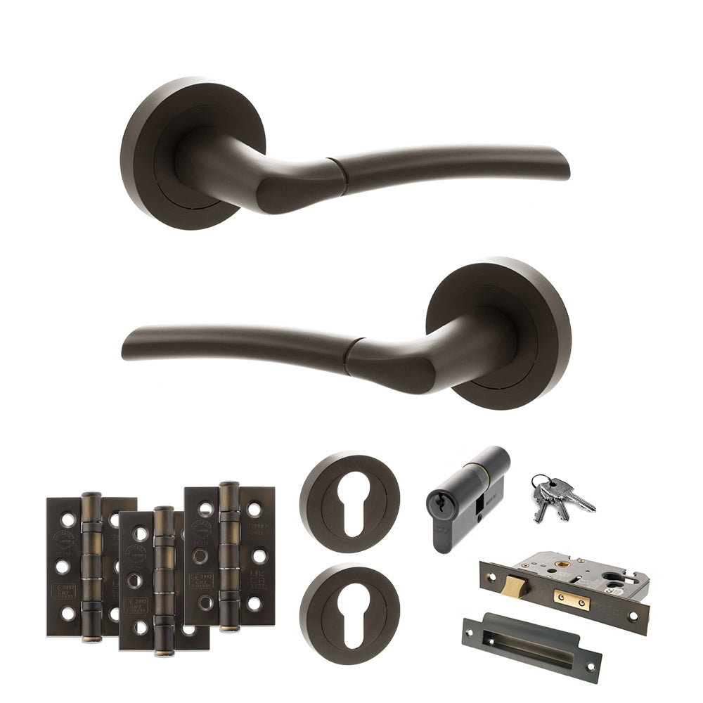 Atlantic S33R Status Indiana on Round Rose Door Handle Pack