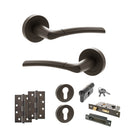 STATUS Indiana Door Handle Pack (Euro Lock Set - 3" CE Sashlock, 4" Slim Knuckle Hinges x2) - Urban Dark Bronze