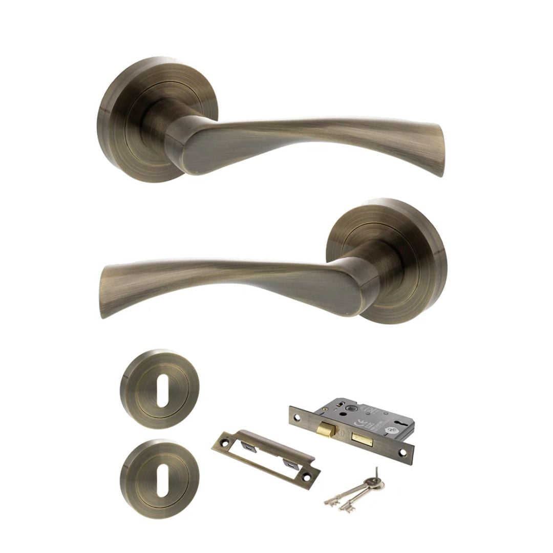 Atlantic S34R Status Colorado on Round Rose Door Handle Pack