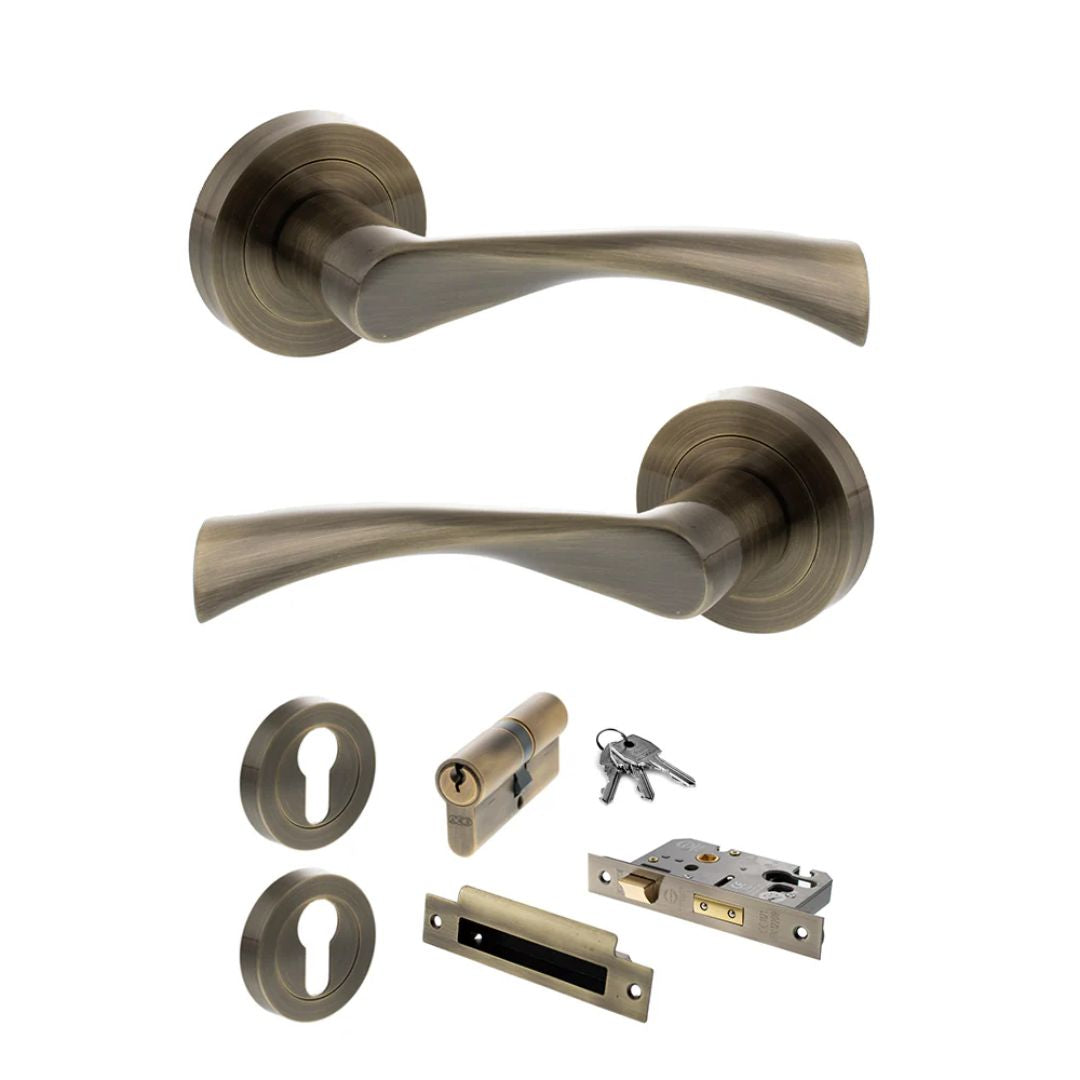 Atlantic S34R Status Colorado on Round Rose Door Handle Pack
