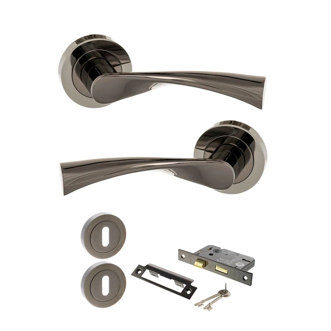 Atlantic S34R Status Colorado on Round Rose Door Handle Pack