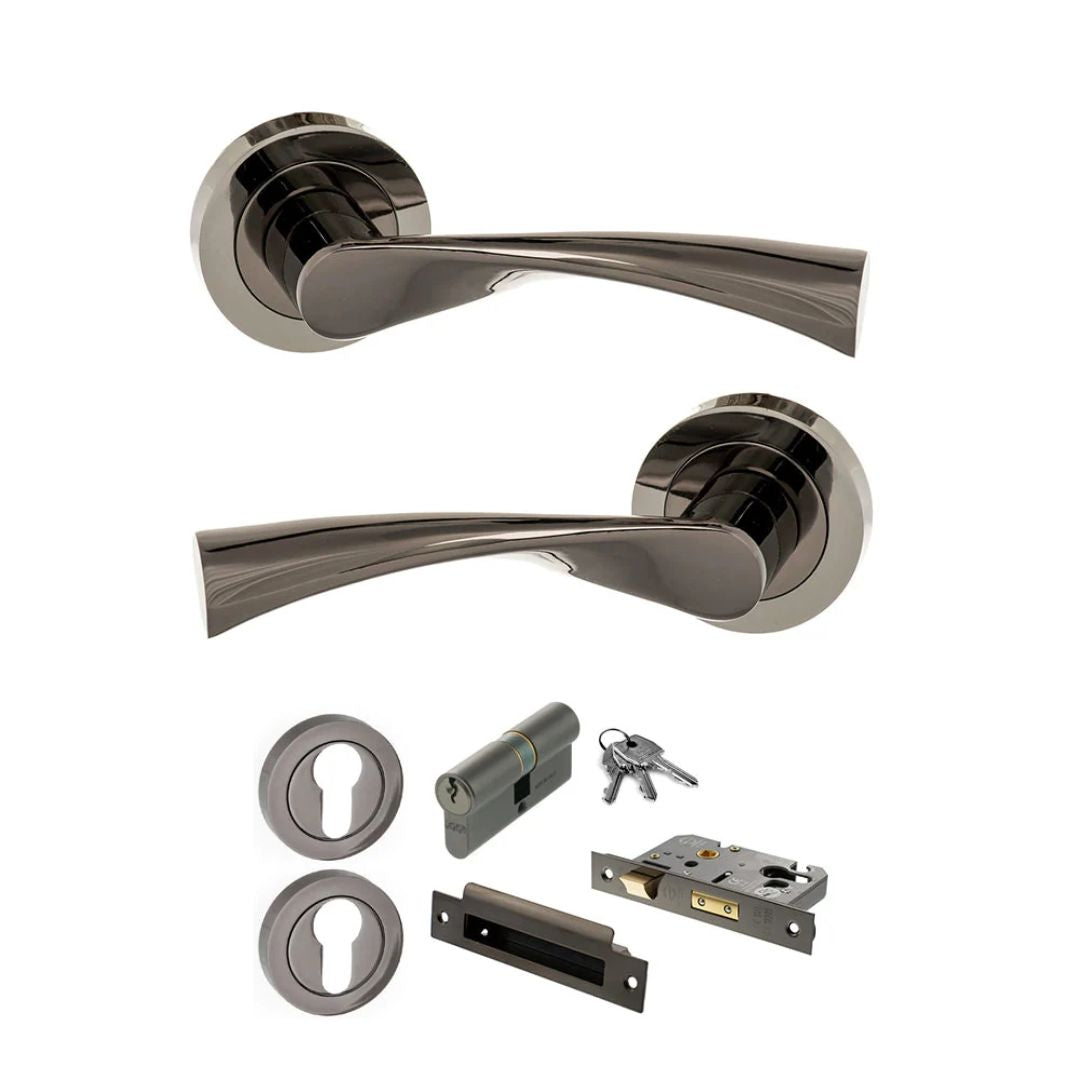 Atlantic S34R Status Colorado on Round Rose Door Handle Pack