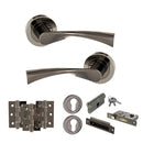 STATUS Colorado Door Handle Pack (Euro Lock Set - 3" CE Sashlock, 3" Premium Hinges x3) - Black Nickel