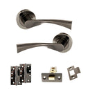 STATUS Colorado Door Handle Pack (Latch Set - 3" CE Latch, 4" Slim Knuckle Hinges x2) - Black Nickel