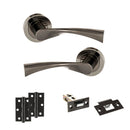 STATUS Colorado Door Handle Pack (Latch Set - 2.5" Latch, 3" Hinges x2) - Black Nickel
