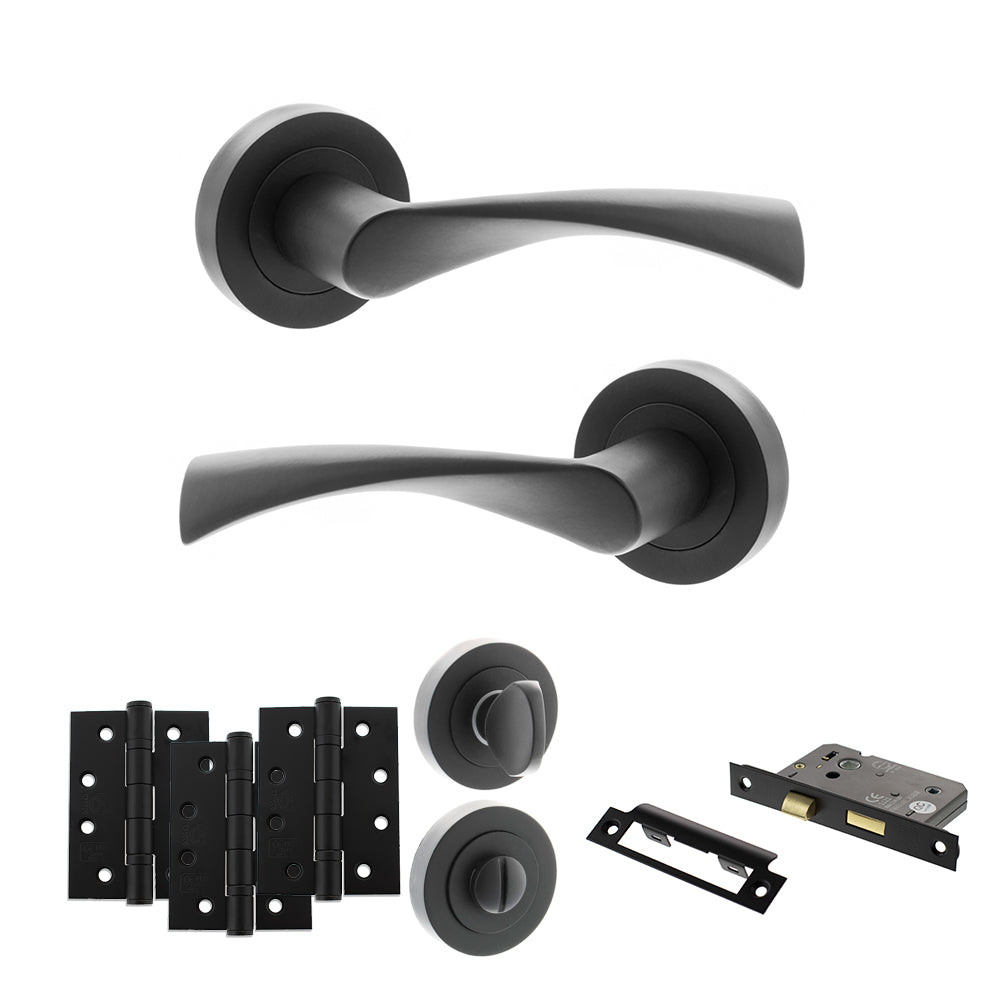 Atlantic S34R Status Colorado on Round Rose Door Handle Pack