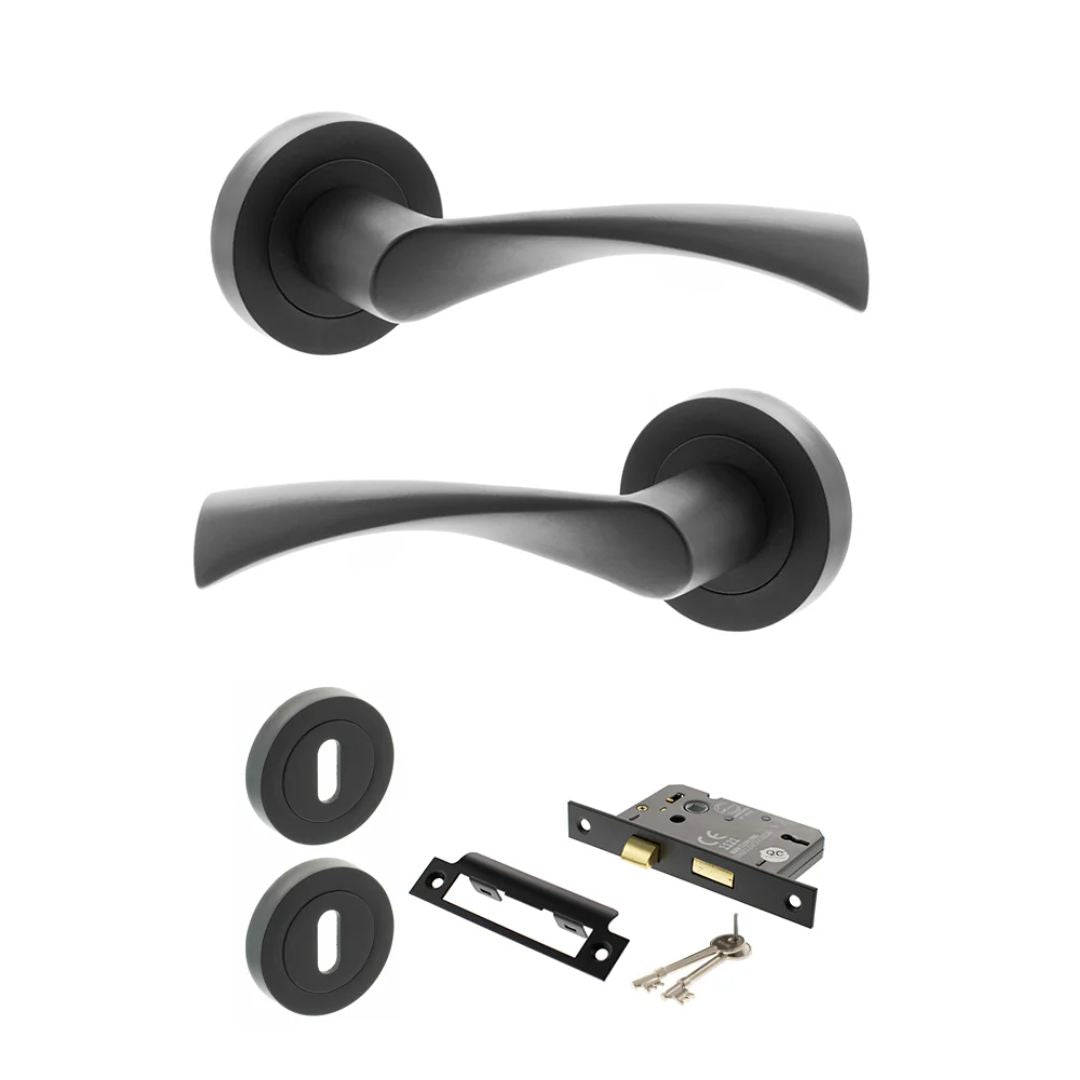 Atlantic S34R Status Colorado on Round Rose Door Handle Pack