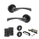 STATUS Colorado Door Handle Pack (3 Lever Lock Set - 2.5" CE Sashlock, 4" Slim Knuckle Hinges x2) - Matt Black