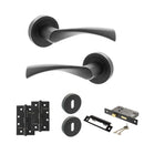 STATUS Colorado Door Handle Pack (3 Lever Lock Set - 3" CE Sashlock, 4" Slim Knuckle Hinges x2) - Matt Black