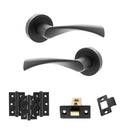 STATUS Colorado Door Handle Pack (Latch Set - 2.5" CE Latch, 3" Premium Hinges x3) - Matt Black