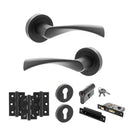 STATUS Colorado Door Handle Pack (Euro Lock Set - 2.5" CE Sashlock, 3" Premium Hinges x3) - Matt Black