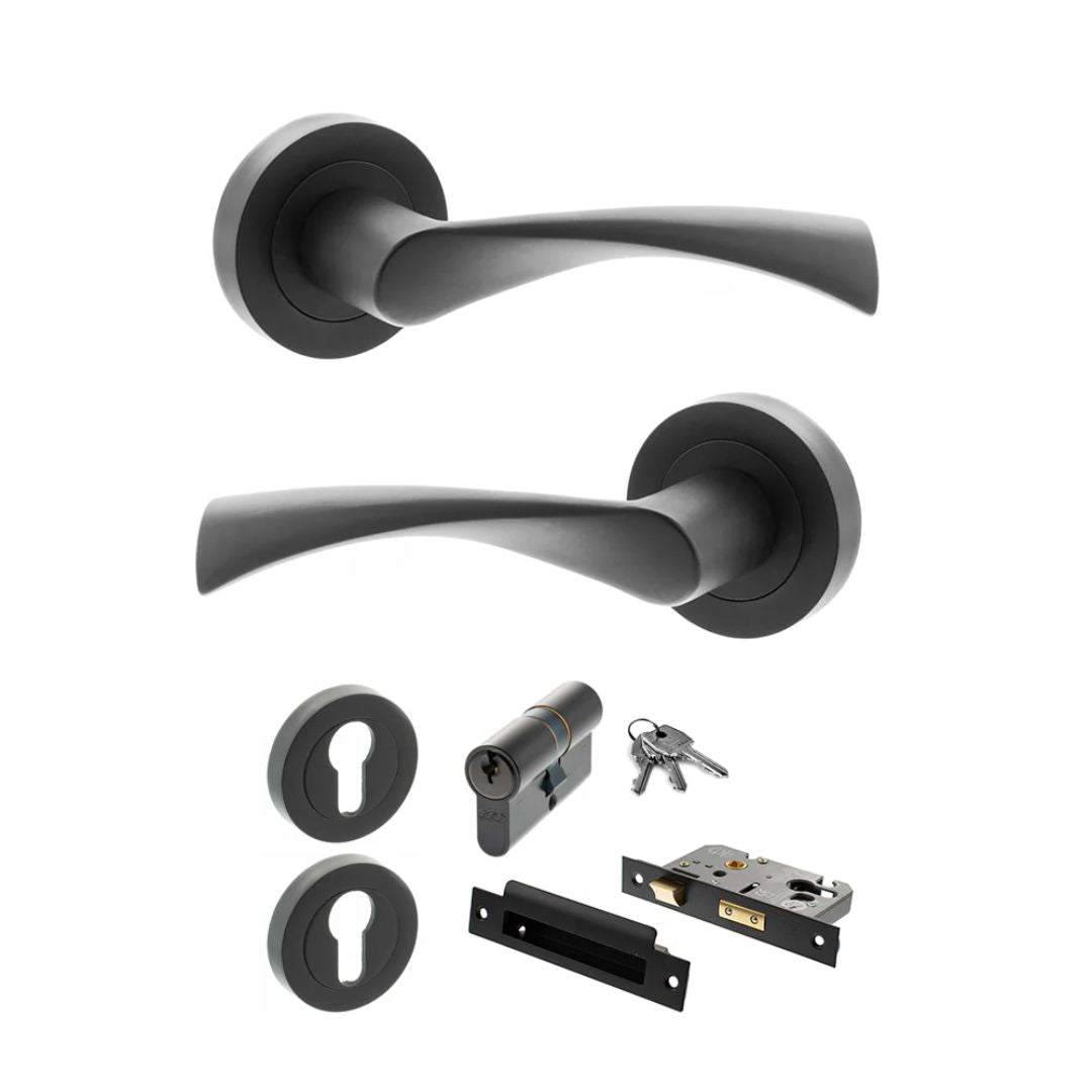Atlantic S34R Status Colorado on Round Rose Door Handle Pack