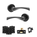 STATUS Colorado Door Handle Pack (Latch Set - 3" CE Latch, 4" Fire Rated Hinges x3) - Matt Black