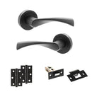 STATUS Colorado Door Handle Pack (Latch Set - 2.5" Latch, 3" Hinges x2) - Matt Black