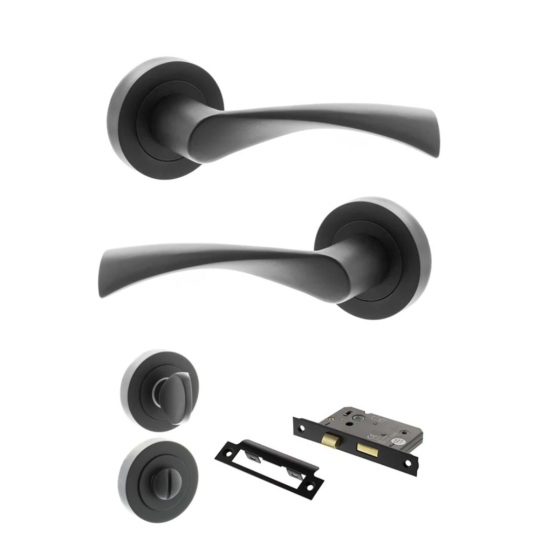 Atlantic S34R Status Colorado on Round Rose Door Handle Pack