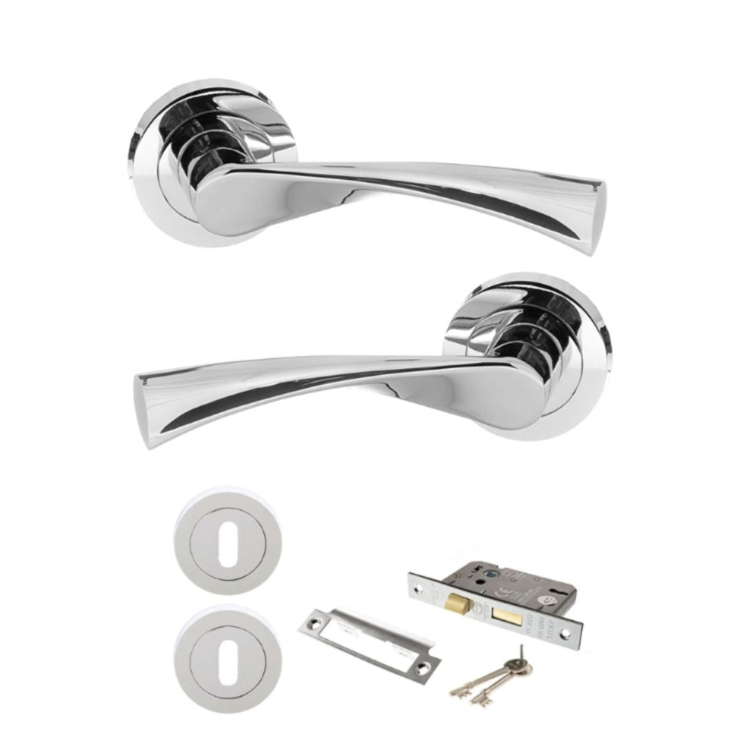 Atlantic S34R Status Colorado on Round Rose Door Handle Pack