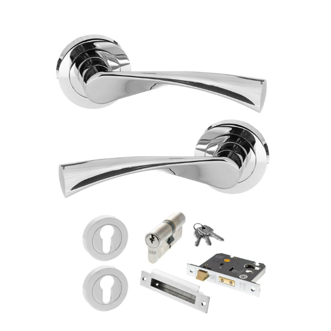 Atlantic S34R Status Colorado on Round Rose Door Handle Pack