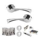 STATUS Colorado Door Handle Pack (Euro Lock Set - 3" CE Sashlock, 4" Fire Rated Hinges x3) - Polished Chrome