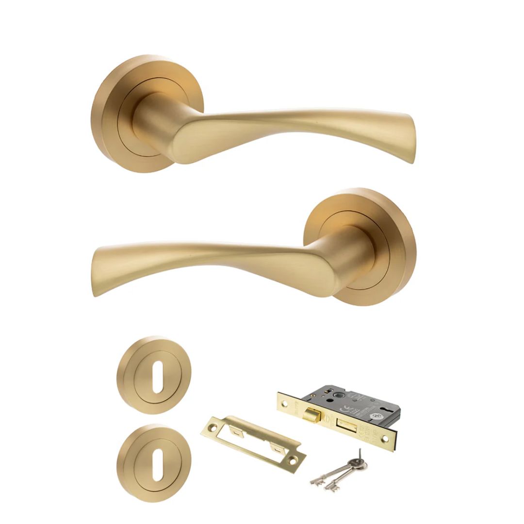 Atlantic S34R Status Colorado on Round Rose Door Handle Pack