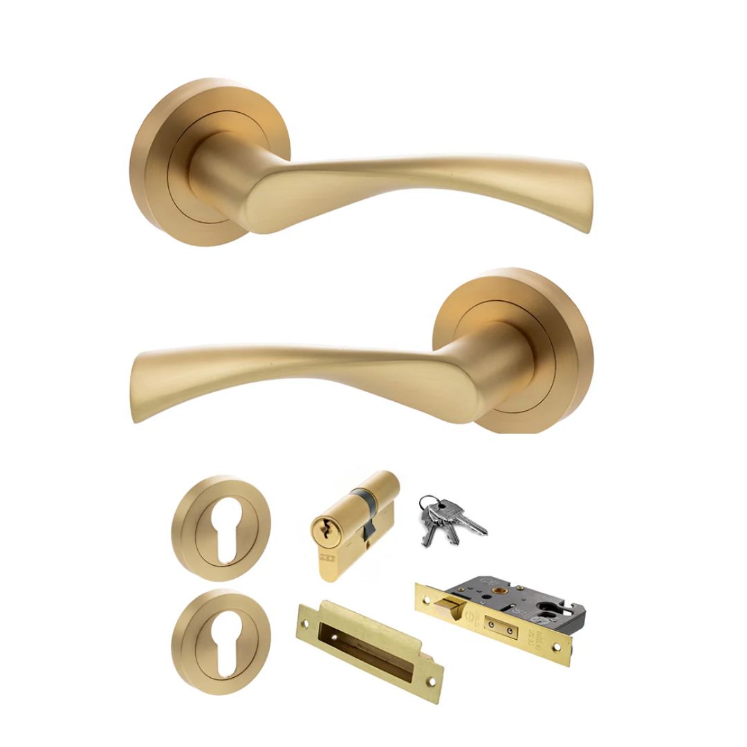 Atlantic S34R Status Colorado on Round Rose Door Handle Pack