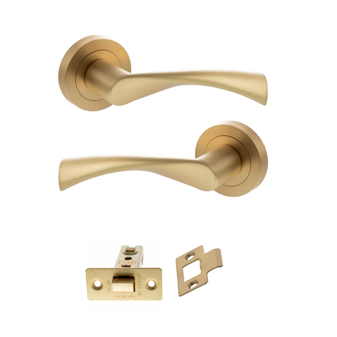 Atlantic S34R Status Colorado on Round Rose Door Handle Pack