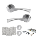STATUS Colorado Door Handle Pack (3 Lever Lock Set - 2.5" CE Sashlock, 4" Fire Rated Hinges x3) - Satin Chrome