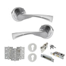 STATUS Colorado Door Handle Pack (Euro Lock Set - 2.5" CE Sashlock, 3" Premium Hinges x3) - Satin Chrome
