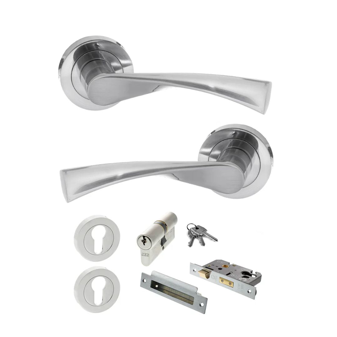 Atlantic S34R Status Colorado on Round Rose Door Handle Pack