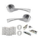 STATUS Colorado Door Handle Pack (Euro Lock Set - 2.5" CE Sashlock, 4" Fire Rated Hinges x3) - Satin Chrome