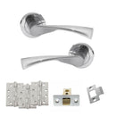 STATUS Colorado Door Handle Pack (Latch Set - 3" CE Latch, 4" Fire Rated Hinges x3) - Satin Chrome
