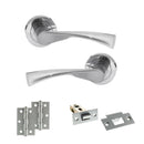 STATUS Colorado Door Handle Pack (Latch Set - 2.5" Latch, 3" Hinges x2) - Satin Chrome