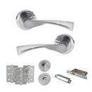STATUS Colorado Door Handle Pack (Bathroom Set - 2.5" CE Bathroom Lock, 3" Premium Hinges x3) - Satin Chrome