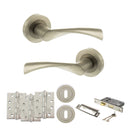 STATUS Colorado Door Handle Pack (3 Lever Lock Set - 2.5" CE Sashlock, 4" Fire Rated Hinges x3) - Satin Nickel