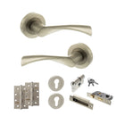 STATUS Colorado Door Handle Pack (Euro Lock Set - 2.5" CE Sashlock, 4" Slim Knuckle Hinges x2) - Satin Nickel