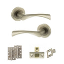 STATUS Colorado Door Handle Pack (Latch Set - 3" CE Latch, 4" Slim Knuckle Hinges x2) - Satin Nickel