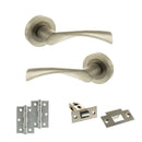 STATUS Colorado Door Handle Pack (Latch Set - 2.5" Latch, 3" Hinges x2) - Satin Nickel