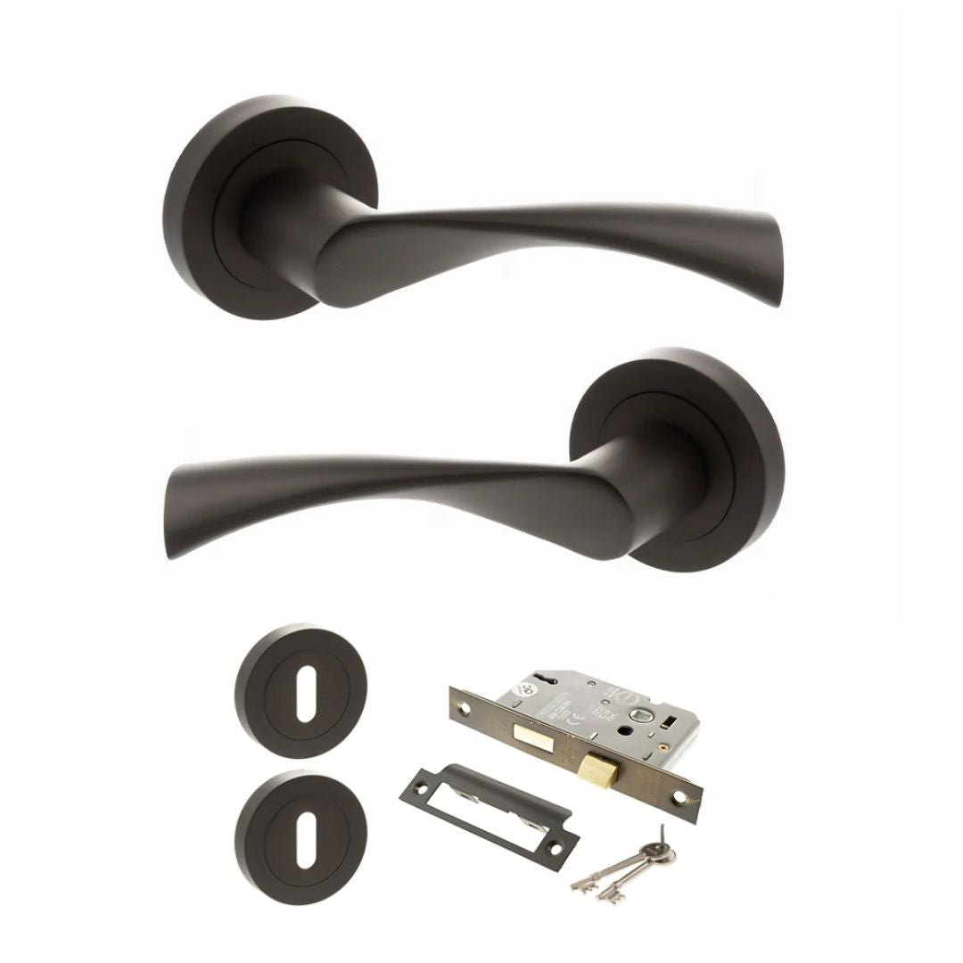 Atlantic S34R Status Colorado on Round Rose Door Handle Pack