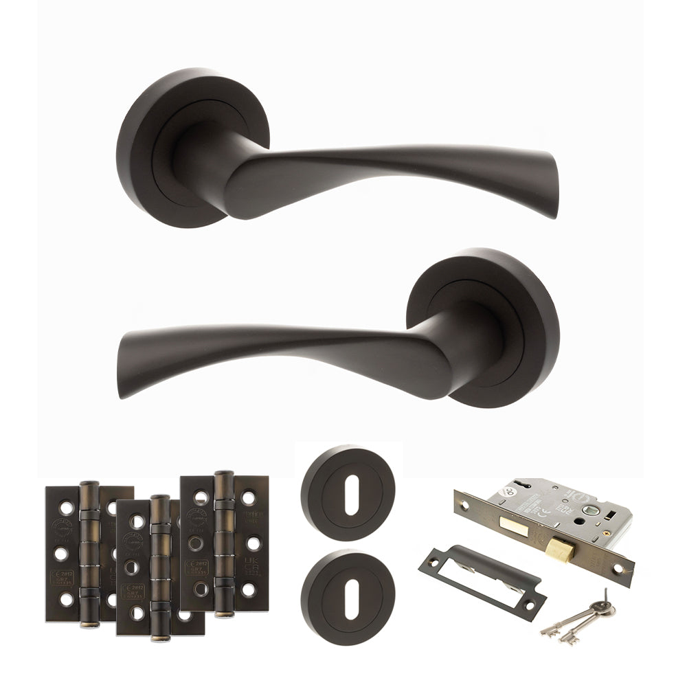 Atlantic S34R Status Colorado on Round Rose Door Handle Pack