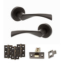 STATUS Colorado Door Handle Pack (Latch Set - 2.5" CE Latch, 3" Premium Hinges x3) - Urban Dark Bronze